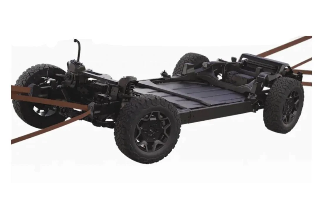 Slate Auto Pickup Truck Official: Scout EV Pickup & SUV debut w/ Gas Range Extender, 4x4, BOF, Lockers, Sway Bar Disconnect -- All Specs, Wallpapers, Video scout-ev-suspension-jpg-jpg