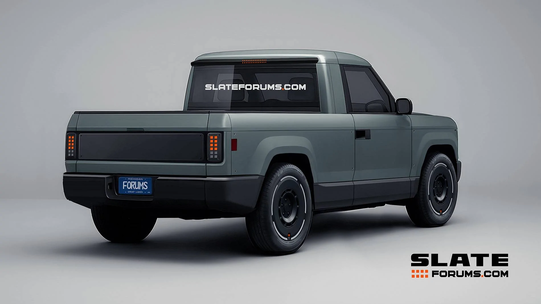 Slate Auto Pickup Truck Our Slate Pickup Truck Previews in Various Colors 2026 2027 Slate Pickup Truck SlateForums_Slate_Rear Limeston