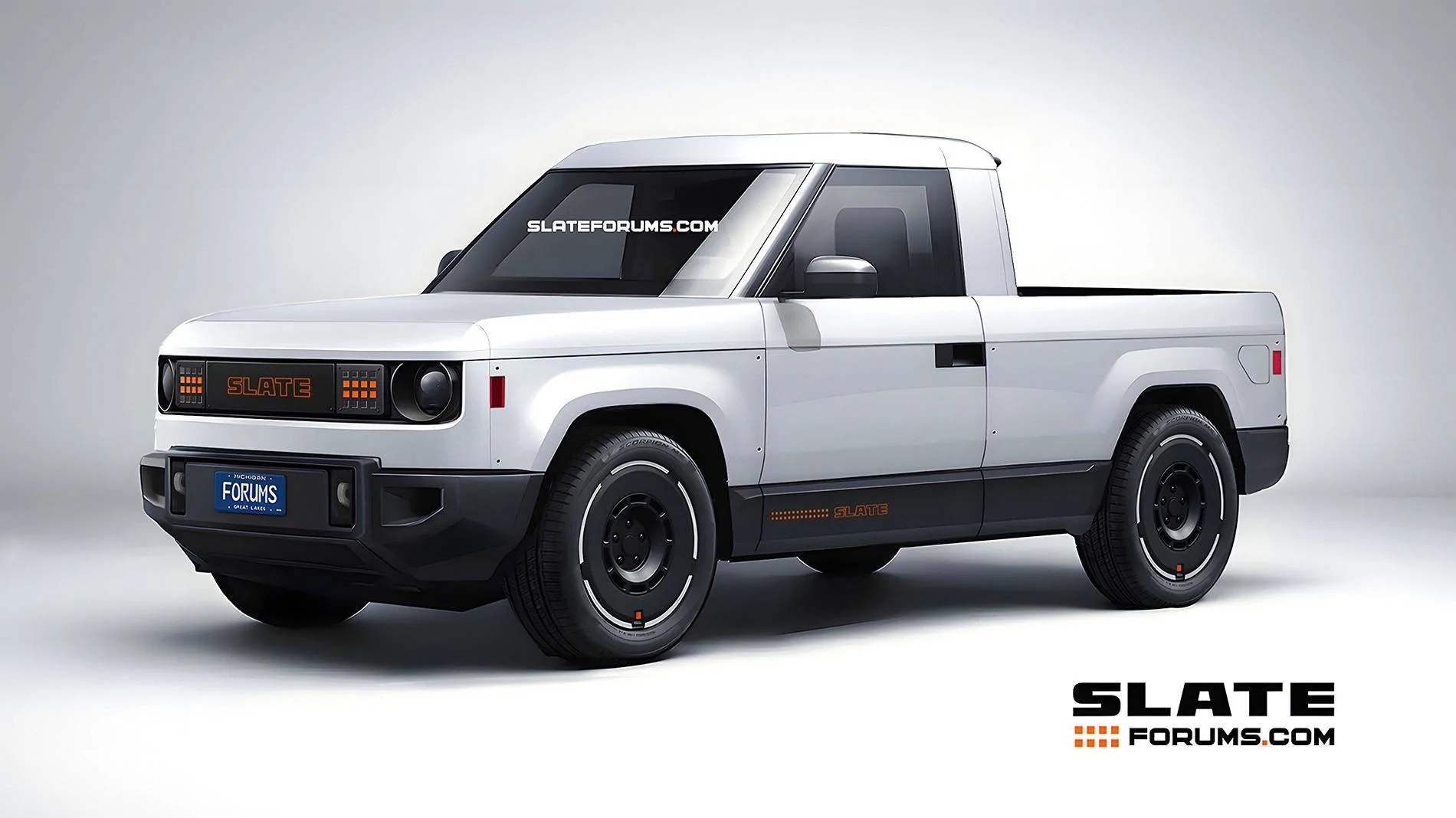 Slate Auto Pickup Truck Our Slate Pickup Truck Previews in Various Colors 2026 2027 Slate Pickup Truck SlateForums_Slate_Front Whit