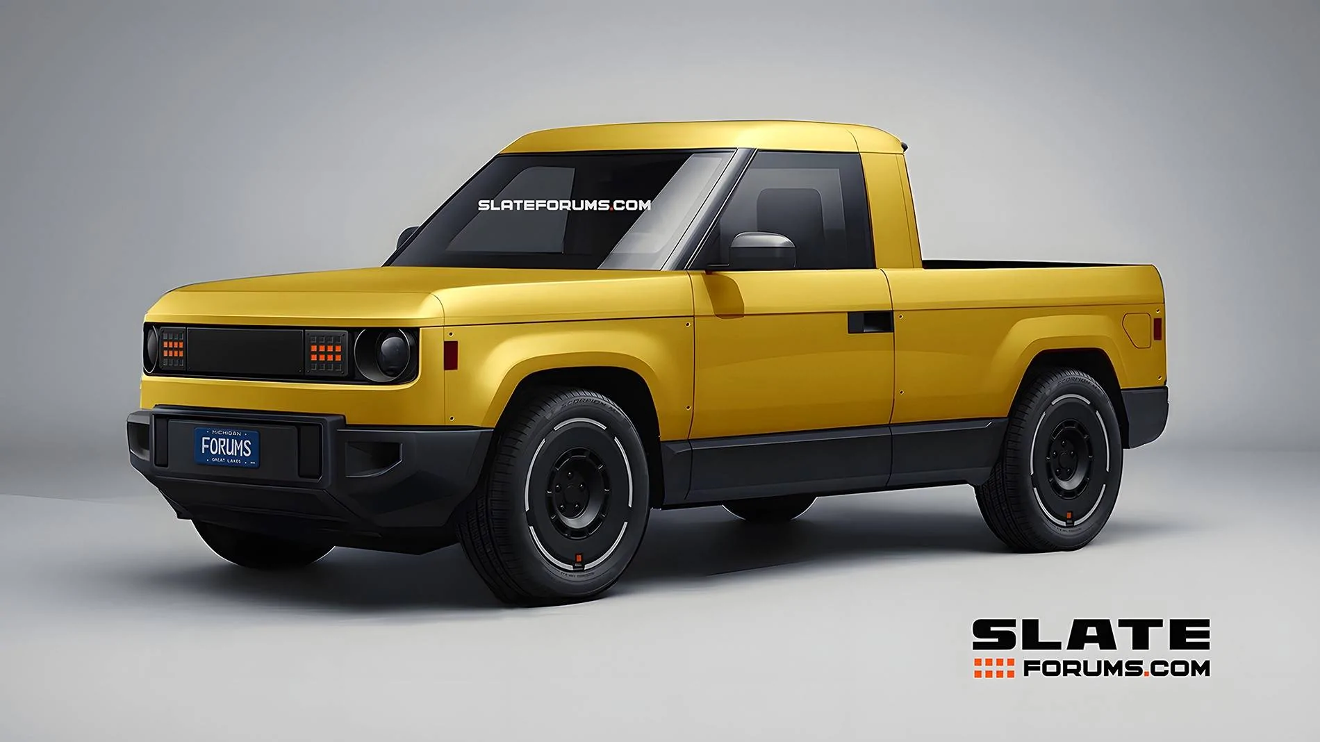 Slate Auto Pickup Truck Our Slate Pickup Truck Previews in Various Colors 2026 2027 Slate Pickup Truck SlateForums_Slate_Front Yello