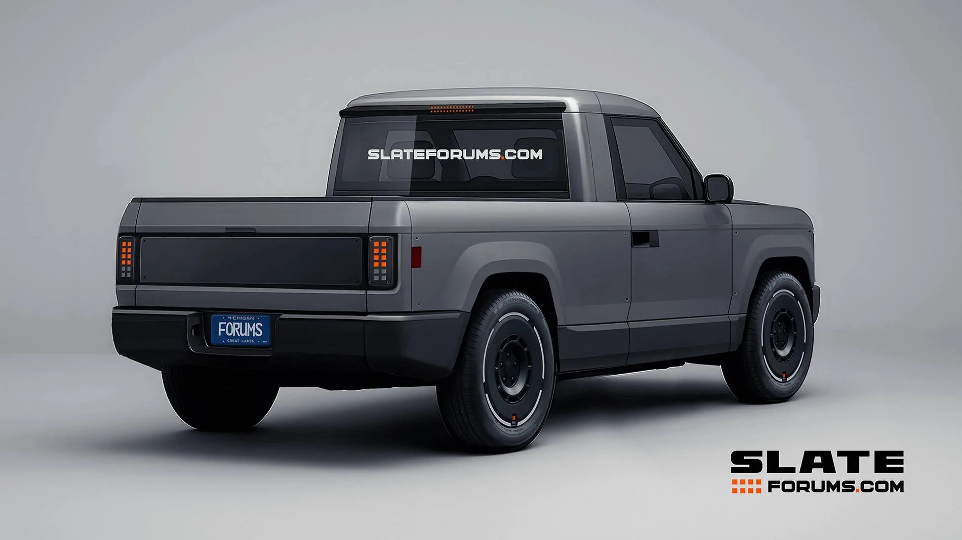 Slate Auto Pickup Truck Our Slate Pickup Truck Previews in Various Colors 2026 2027 Slate Pickup Truck SlateForums_Slate_Rear Grey