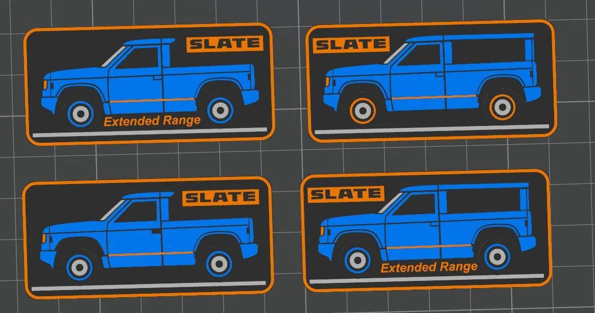 Slate Auto Pickup Truck Custom Slatelets (3D Print STL files attached) Slatelet3
