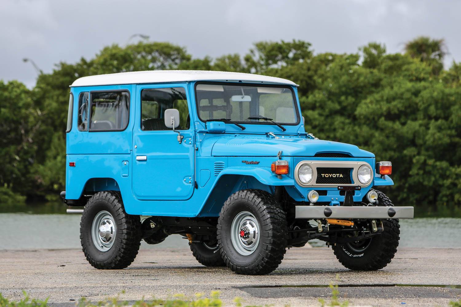 Slate Auto Pickup Truck White Roof Wrap Only land-cruiser-fj40(108)20190503140526