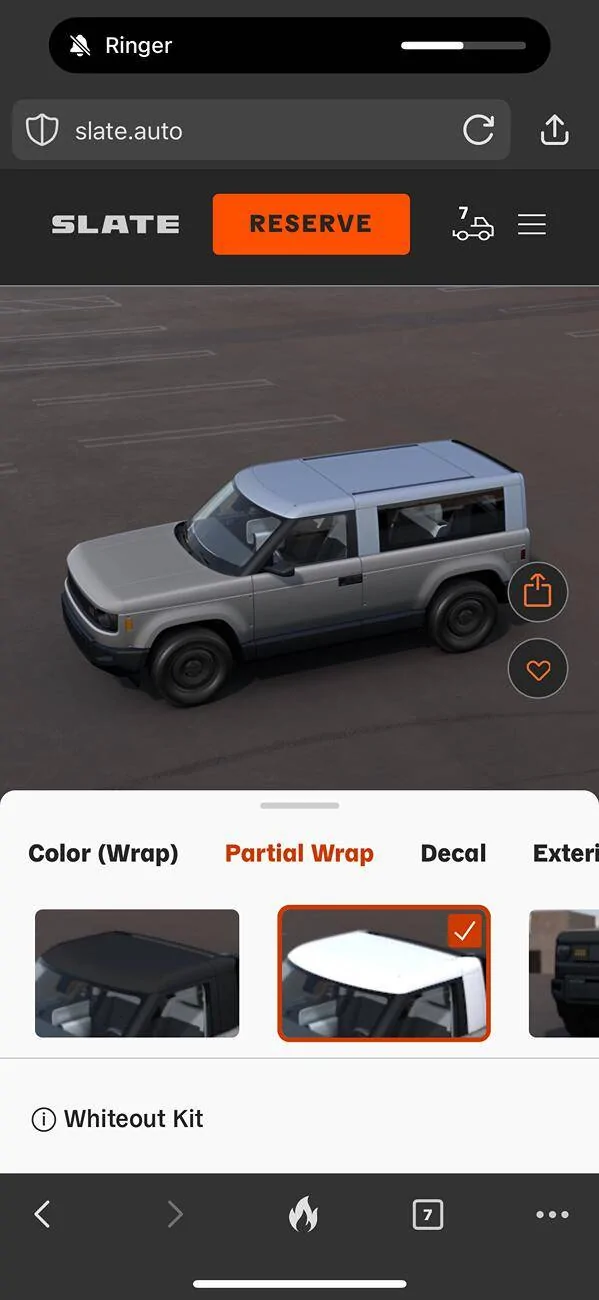 Slate Auto Pickup Truck White Roof Wrap Only IMG_3295