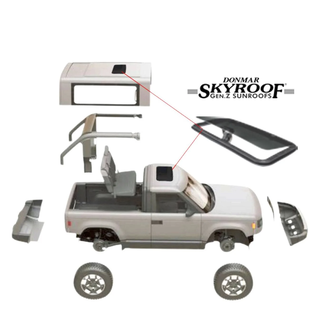 Slate Auto Pickup Truck Aftermarket sunroof - Suitable for Slate SLATE-EXPL-SKYROOF