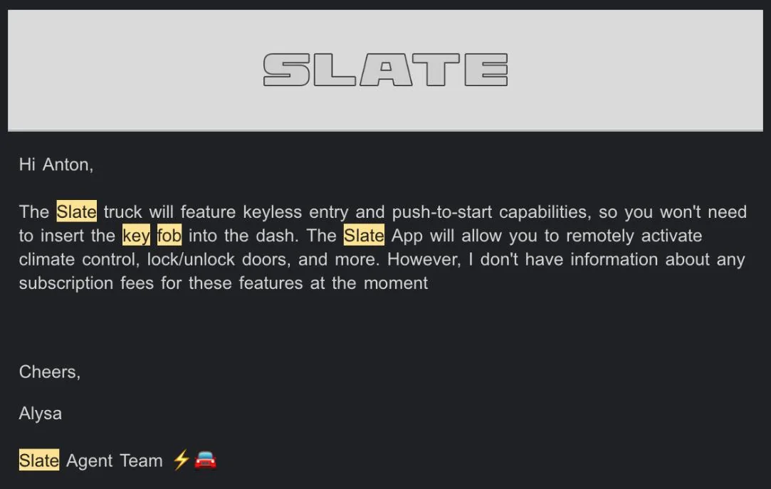 Slate Auto Pickup Truck Your questions answered AND 360 photos! (saw white Slate & met team members in Warsaw) 1751242416545-wu