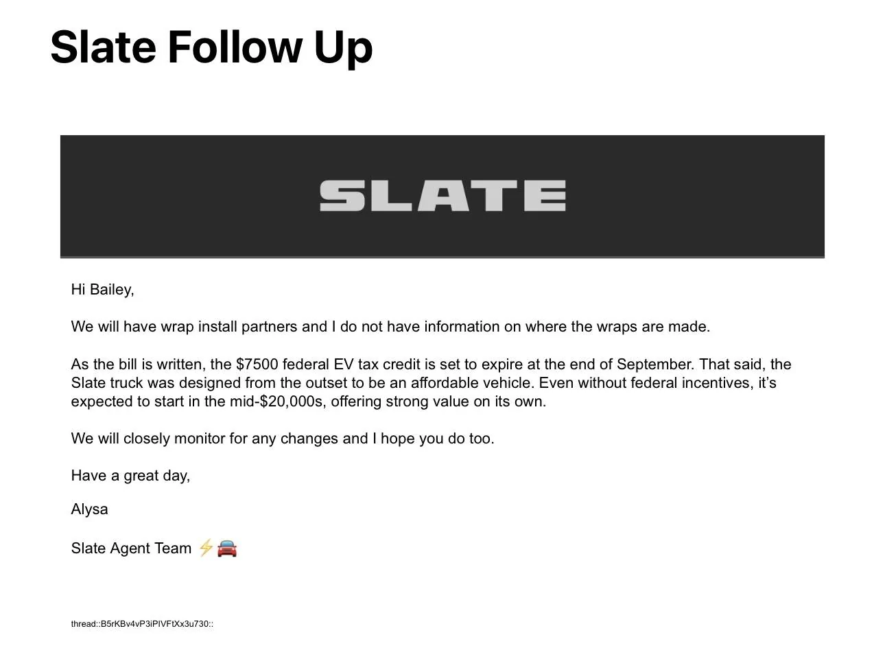 Slate Auto Pickup Truck Expected price now "Mid-Twenties" for Slate truck IMG_2171