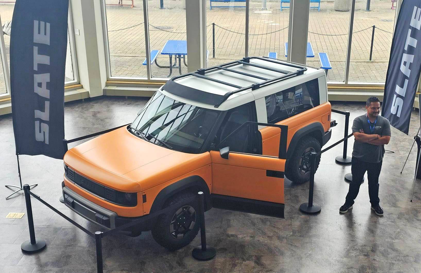 Slate Auto Pickup Truck Orange Slate SUV w/ 2" lift, BFG All-Terrain AT T/A tires, upgraded bumper, white roof, roof rack - photos from Cleveland Ohio slate suv truck orange wrap white roof
