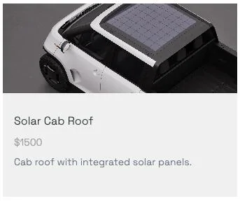 Slate Auto Pickup Truck Aptera-style solar panels in SUV option. Screenshot 2025-07-24 at 8.22.29 AM