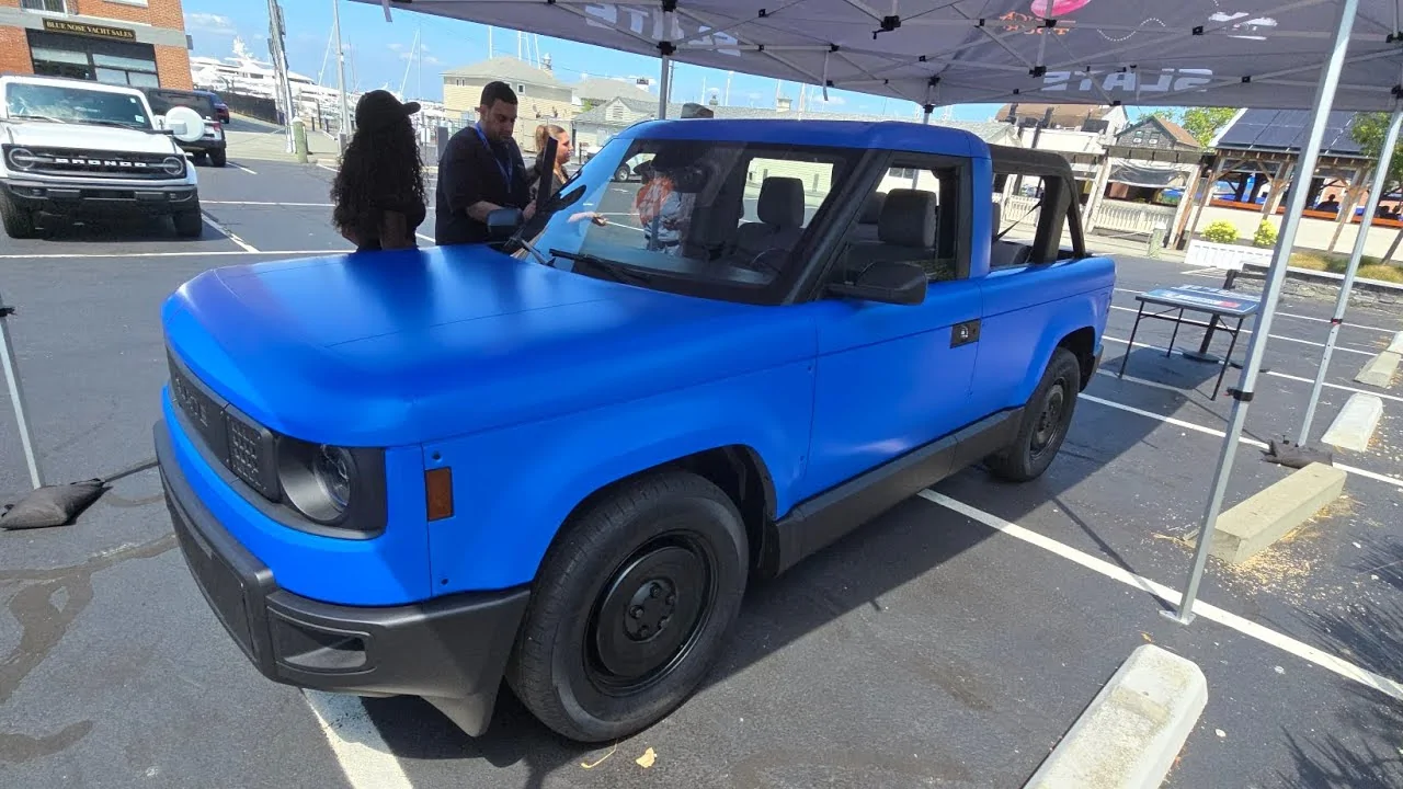 Slate Auto Pickup Truck Open Air Mode Slate Pickup w/ Blue Wrap (from Rhode Island event showing) Open Air Mode Slate Pickup w: Blue Wrap (from Rhode Island showing)