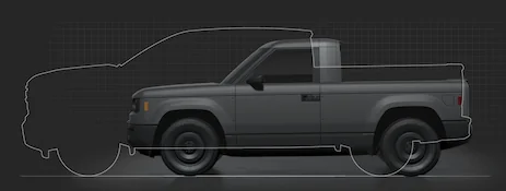 Slate Auto Pickup Truck Article: Slate can still undercut Ford's $30,000 EV pickup. Here's how Slate_Size_vs_Silverado