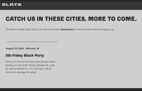 Slate Auto Pickup Truck Events - Removed From Schedule Slate_Event_Hiatus