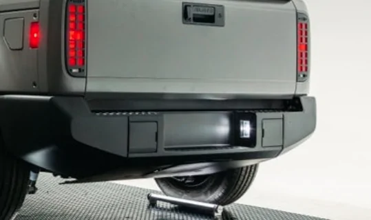 Slate Auto Pickup Truck From a design point of view, what limits the slate to 1000 pounds towing capacity Slate_Rear_Bumper
