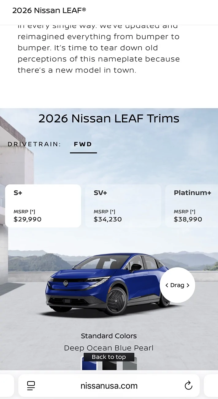 Slate Auto Pickup Truck 2026 Nissan Leaf price will start at 25,360? IMG_1447
