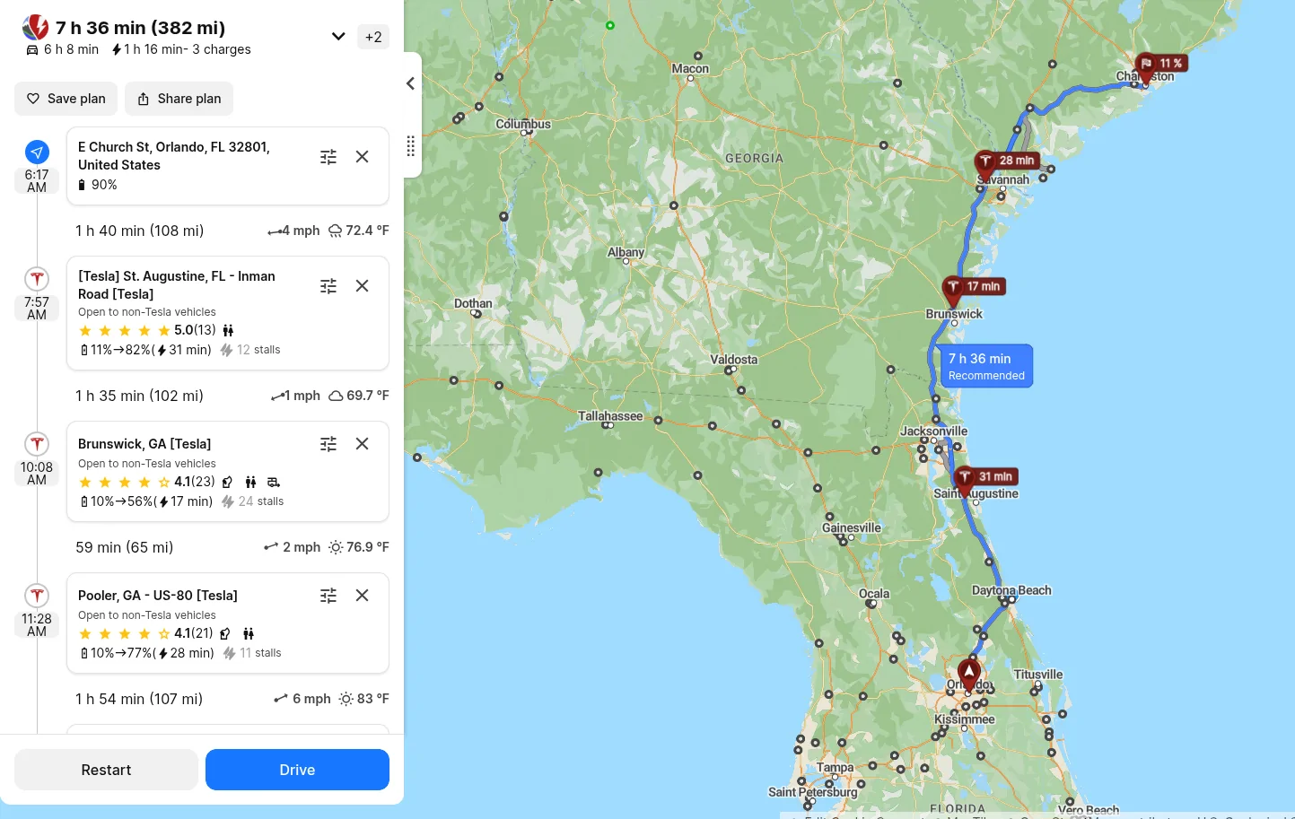 Slate Auto Pickup Truck Plan Slate road trips with ABRP Screenshot 2025-09-17 6.18.12 AM
