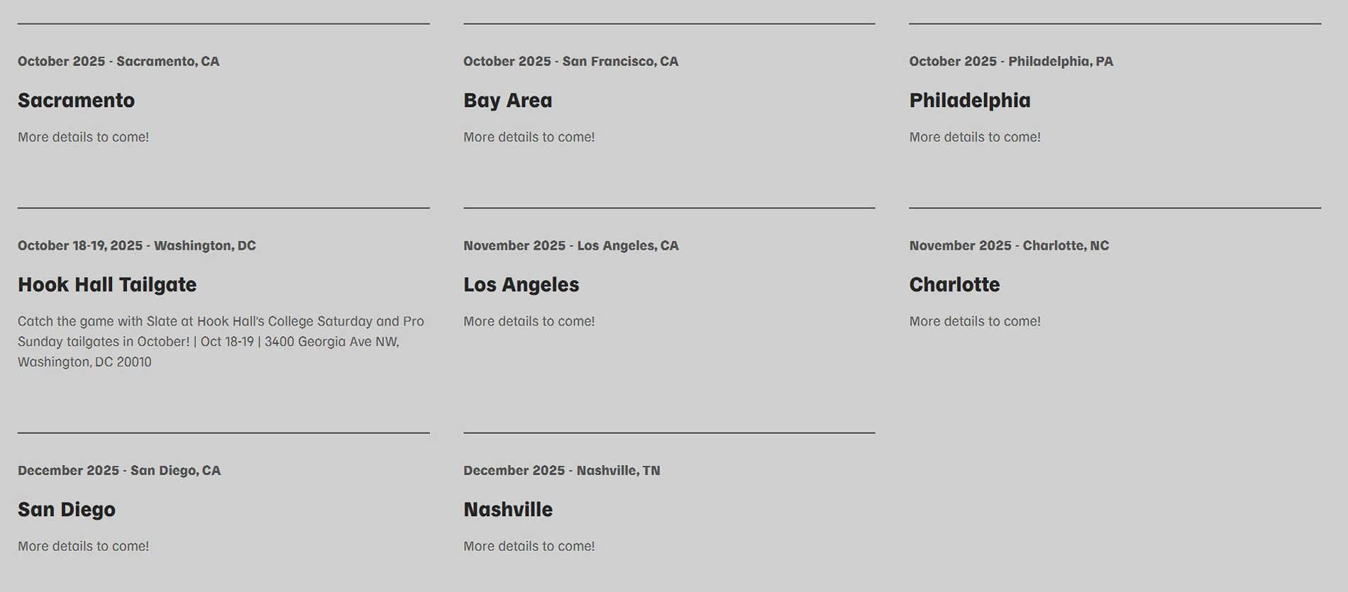 Slate Auto Pickup Truck New touring event dates are up on the Slate Events page! Screenshot 2025-10-02 200856