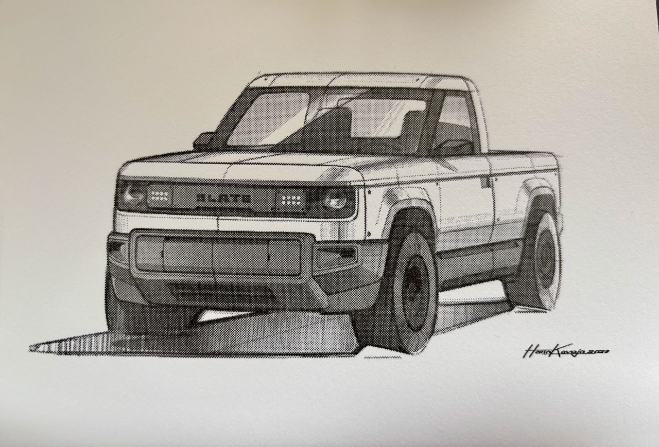 Slate Auto Pickup Truck Received my gift in mail from Slate Auto - concept sketch Slate_EV_Letter-1-Large
