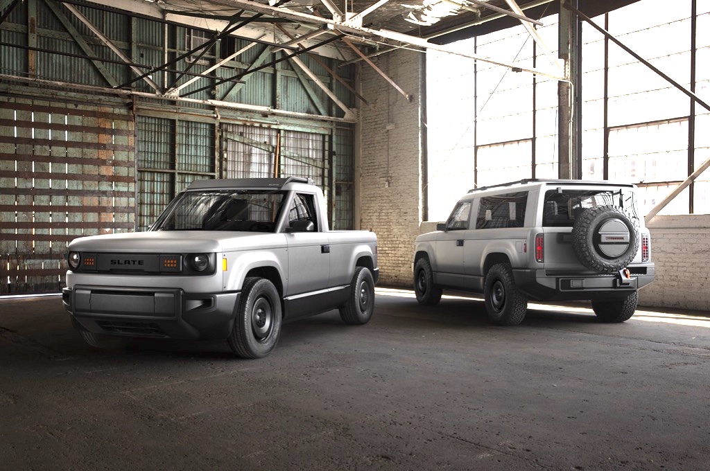 Slate Auto Pickup Truck Slate truck reviewed by UK outlet (Electrifying.com) _Hero%20Blank%20Slate%20and%20SUV_web