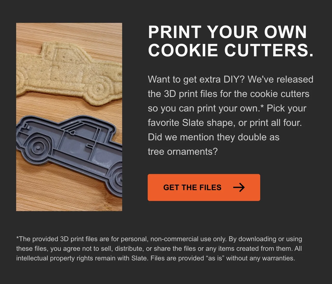 Slate Auto Pickup Truck Slate Truck Cookie Cutter Molds -- buy a kit or 3D print your own Screenshot 2025-12-10 at 11.09.47 AM