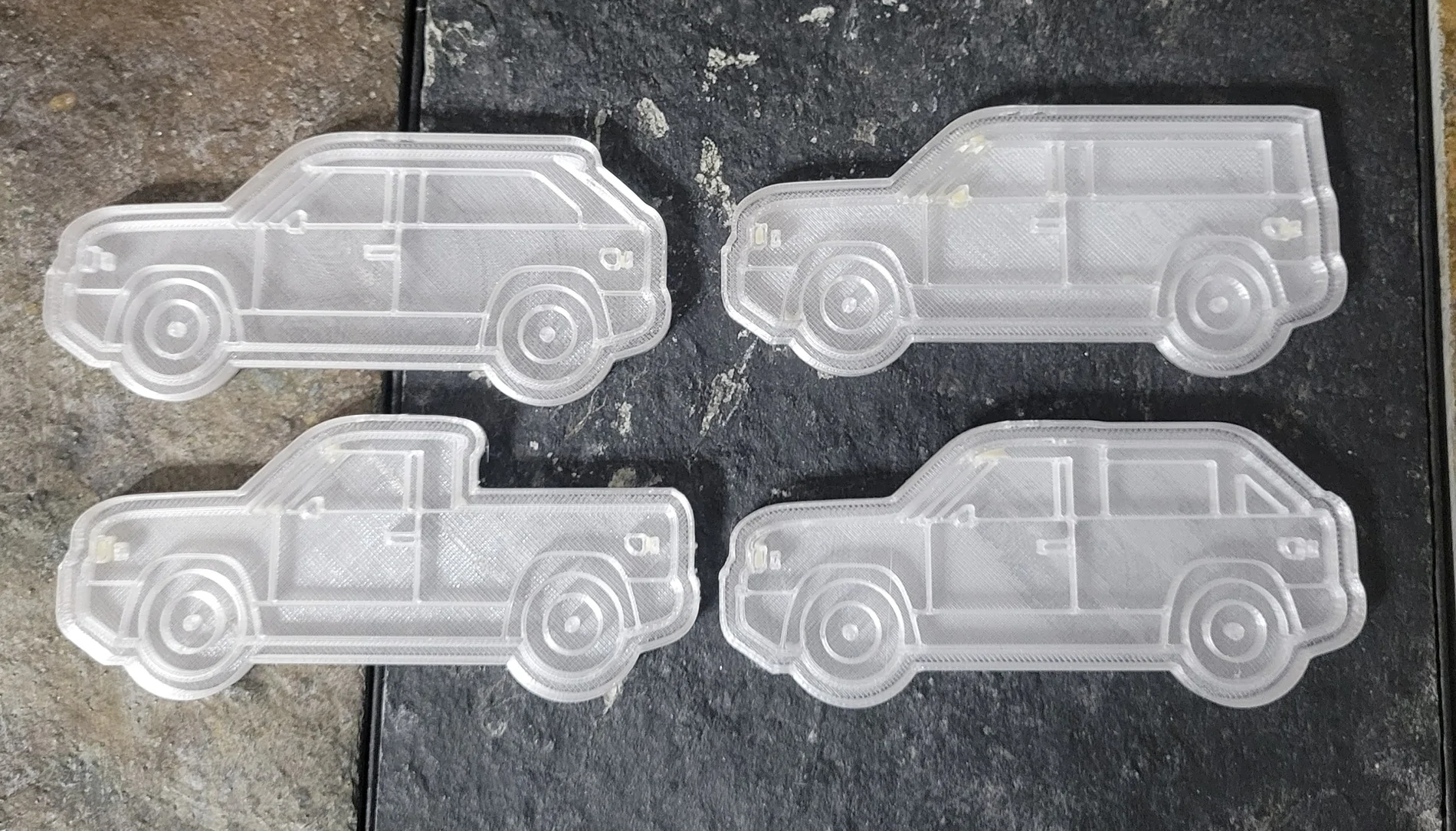 Slate Auto Pickup Truck Slate Truck Cookie Cutter Molds -- buy a kit or 3D print your own 1000018481
