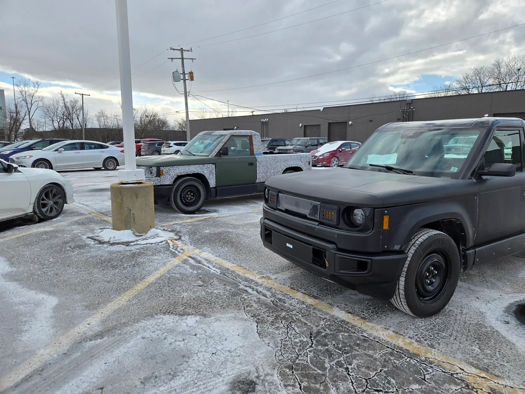Slate Auto Pickup Truck Prototype pics from Slate headquarters in Troy MI. Different side mirrors spotted Prototype pics from Slate headquarters in Troy MI 5