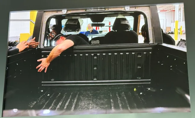 Slate Auto Pickup Truck Anyone see what's behind the seats on a two-door slate ? Prototype_With_Different_Bed_Floor