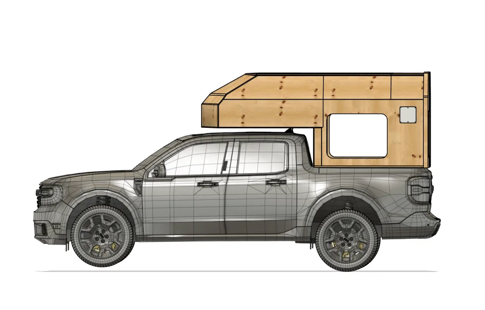 Slate Auto Pickup Truck Feedback on a prototype camper for the Slate maverick nose over