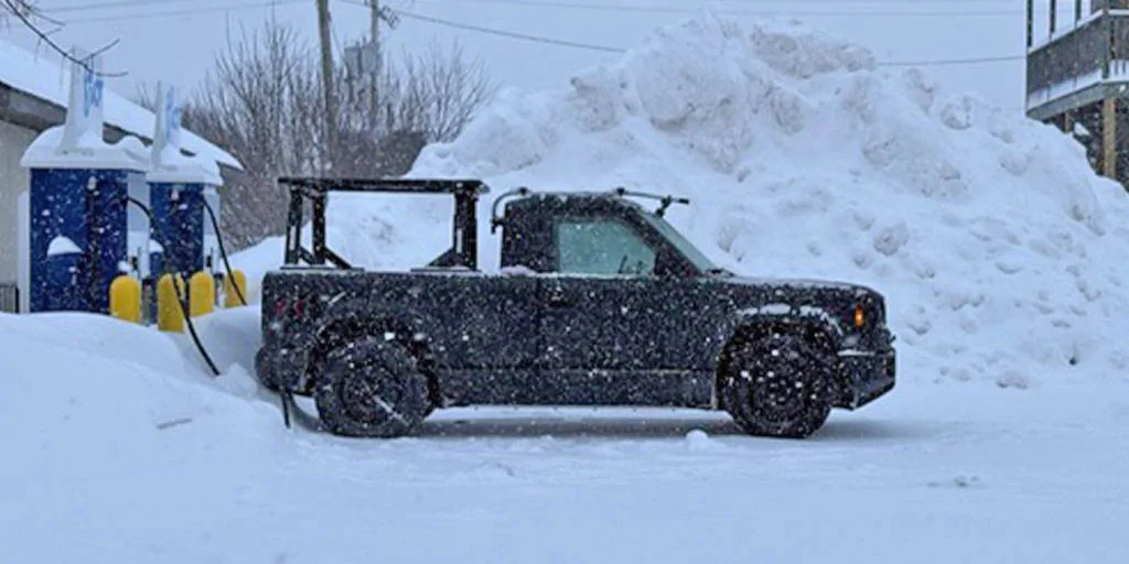 Slate Auto Pickup Truck Slate (RWD) spotted snow/cold weather testing. AWD version coming says engineer Slate-testing-winter