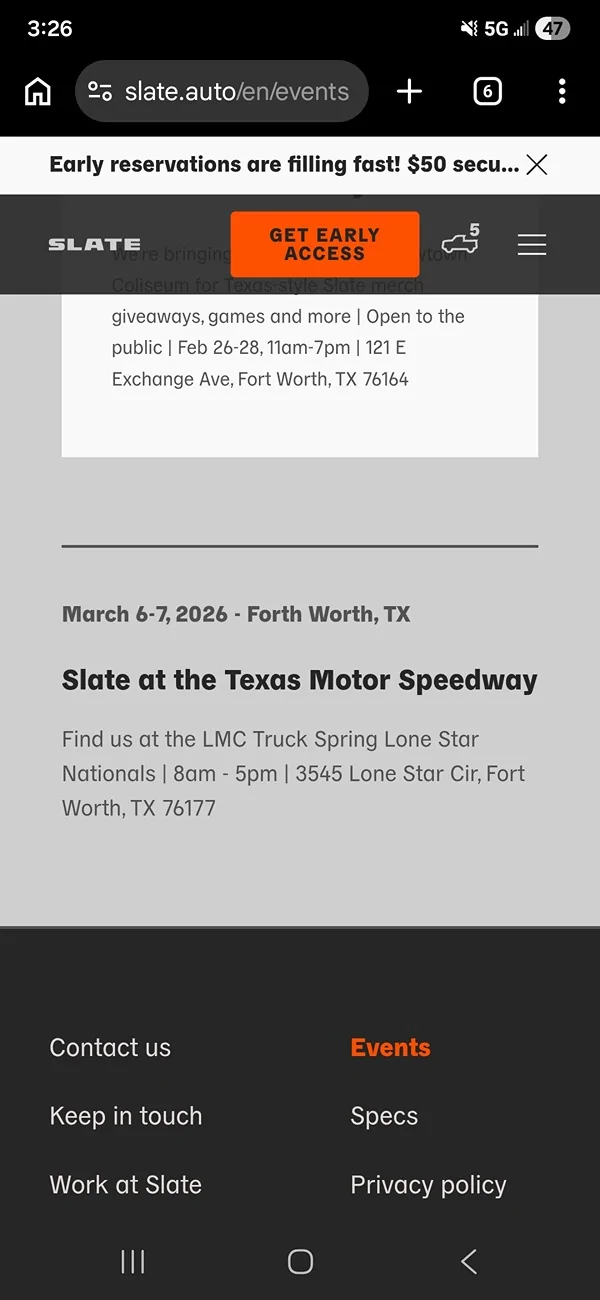 Slate Auto Pickup Truck New event same location: Texas Motor Speedway (March 6-7) 515