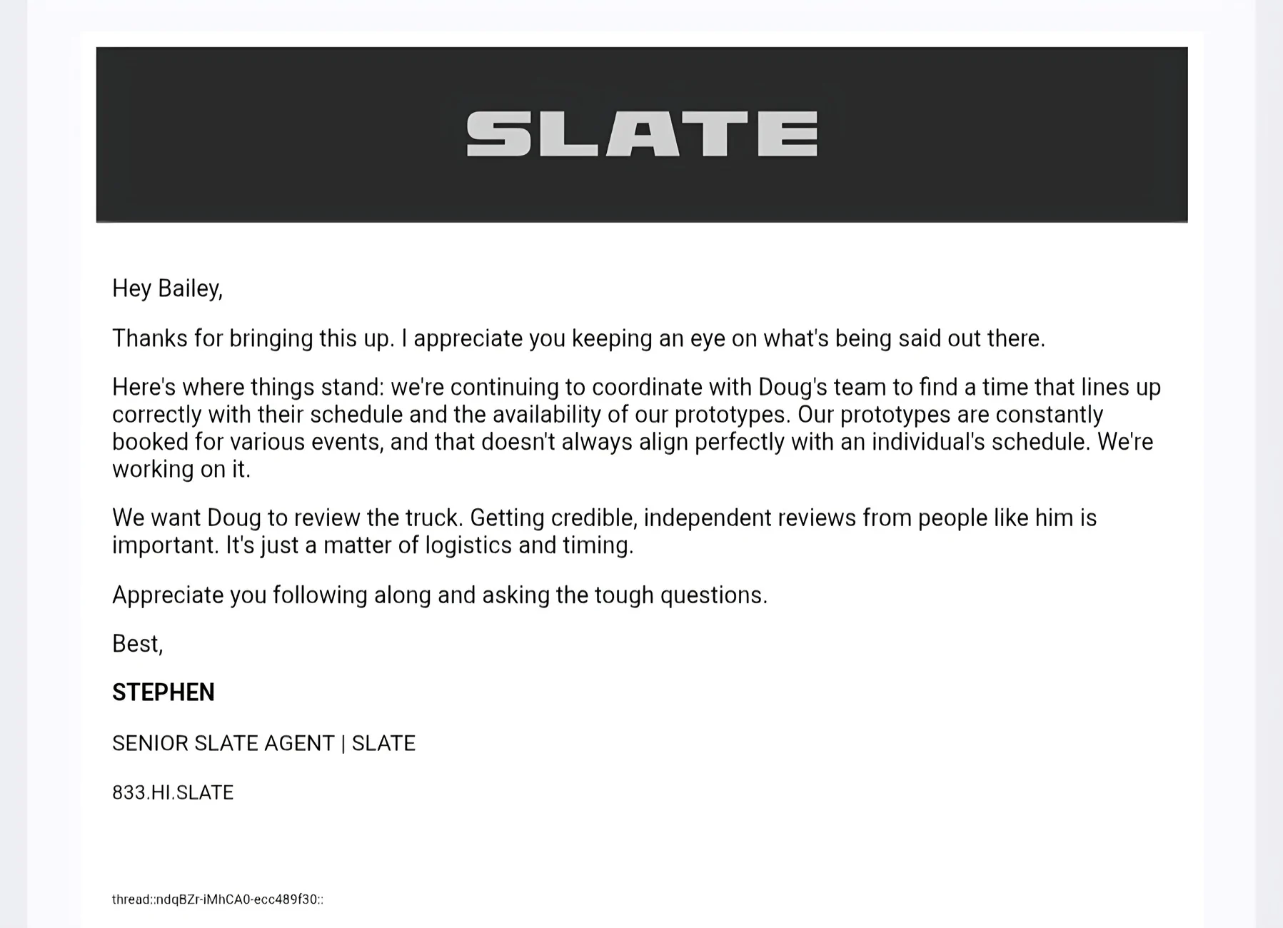 Slate Auto Pickup Truck Doug Demuro has been trying (whining) 1047