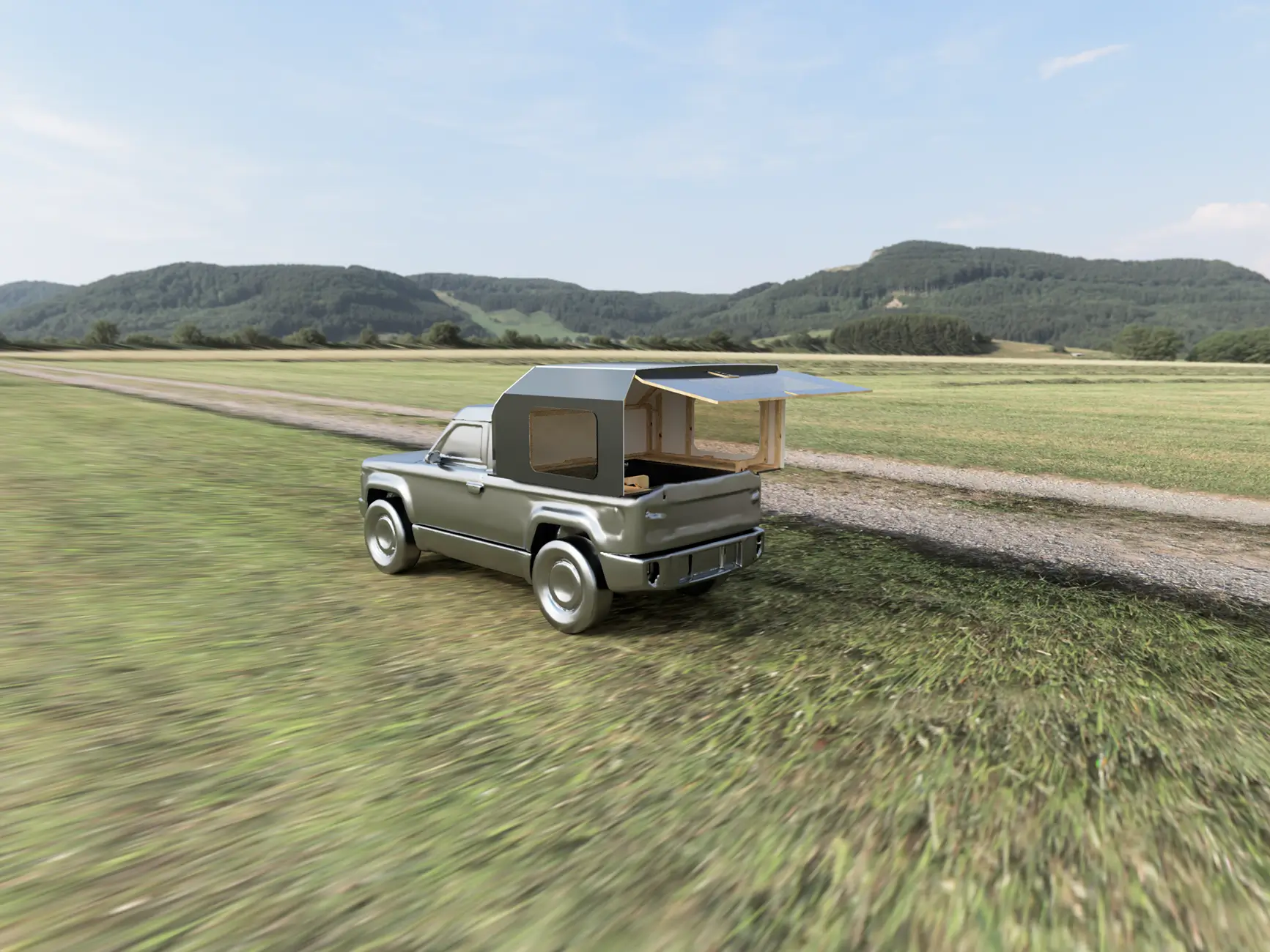 Slate Auto Pickup Truck Feedback on a second prototype camper for the slate Camp Set Up Hatch Open