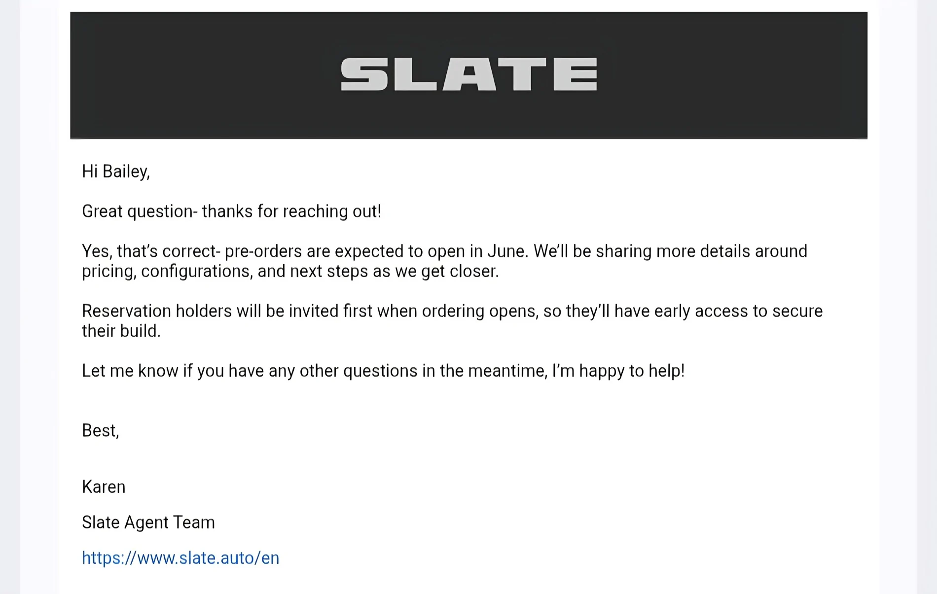 Slate Auto Pickup Truck Pre-orders starting in June! See OFFICIAL confirmation from Slate Auto 1134