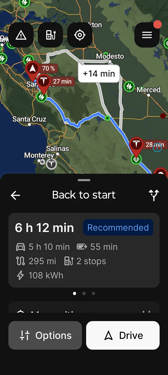 Slate Auto Pickup Truck Plan Slate road trips with ABRP Screenshot_20260415-064228