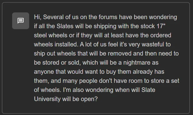 Slate Auto Pickup Truck Wheel/tire and Slate University response Screenshot 2026-04-16 112528