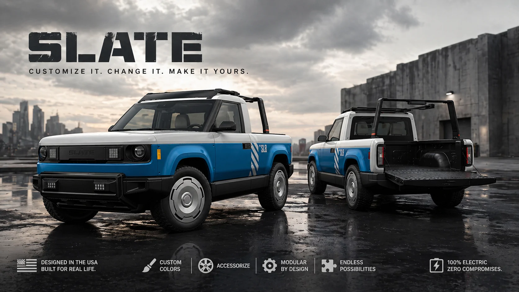 Slate Auto Pickup Truck What's your Slate build look like? Post your Share Code 👨🏻‍💻 947c3c23-a03a-4498-8187-881b705bd2c