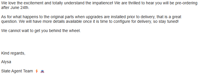 Slate Auto Pickup Truck What items can be installed after delivery 1780595139810-v2