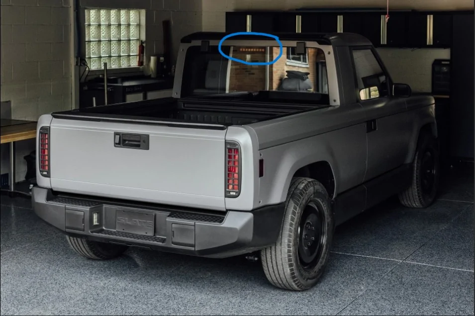 Slate Auto Pickup Truck New pics show updated center console, new speaker (radio?) dashboard panel, carrying plywood with tailgate up screenshot.454a