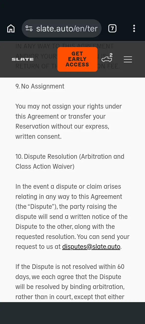 Slate Auto Pickup Truck Changes to Pre-Order Page Screenshot_20260624-002252