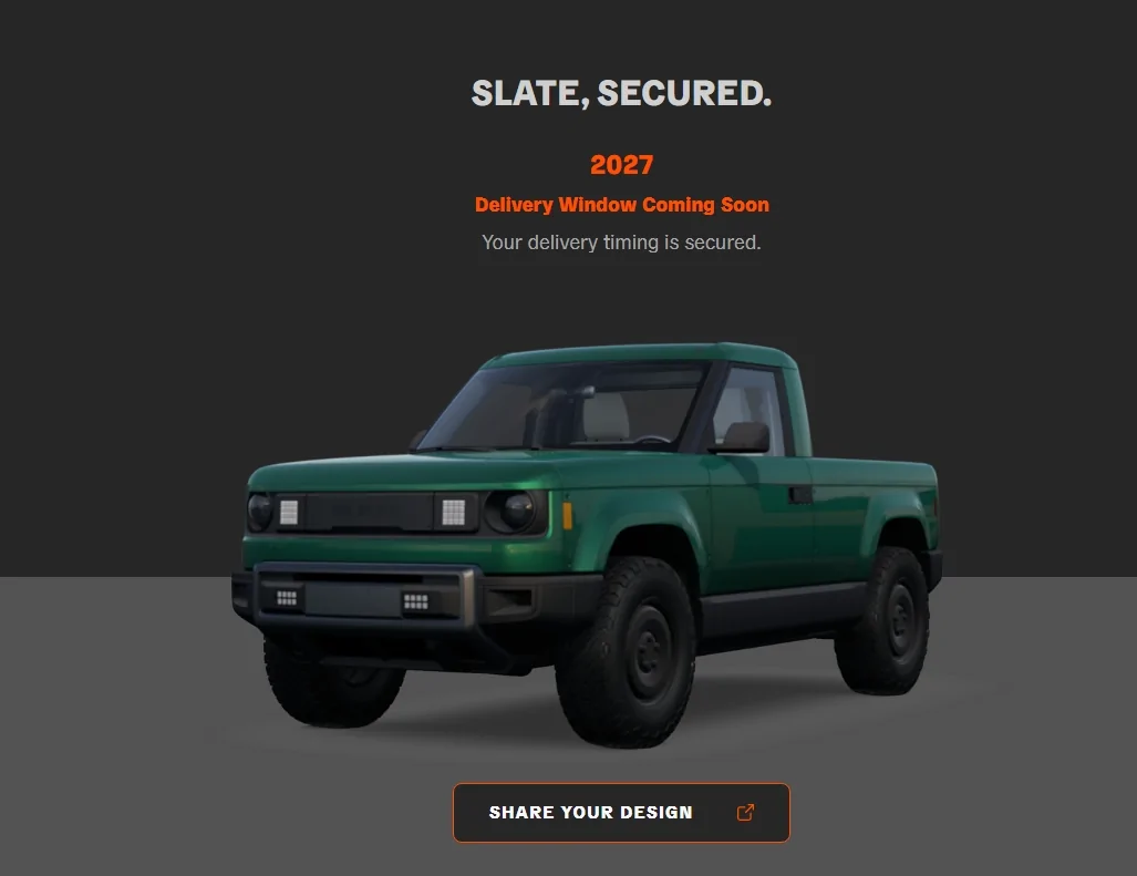 Slate Auto Pickup Truck PREORDERED!! 🙌 Have You? Screenshot_24-6-2026_8129_www.slate.auto