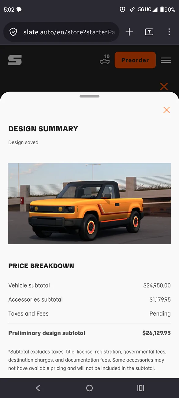 Slate Auto Pickup Truck PREORDERED!! 🙌 Have You? Screenshot_20260624-050258_Firefox