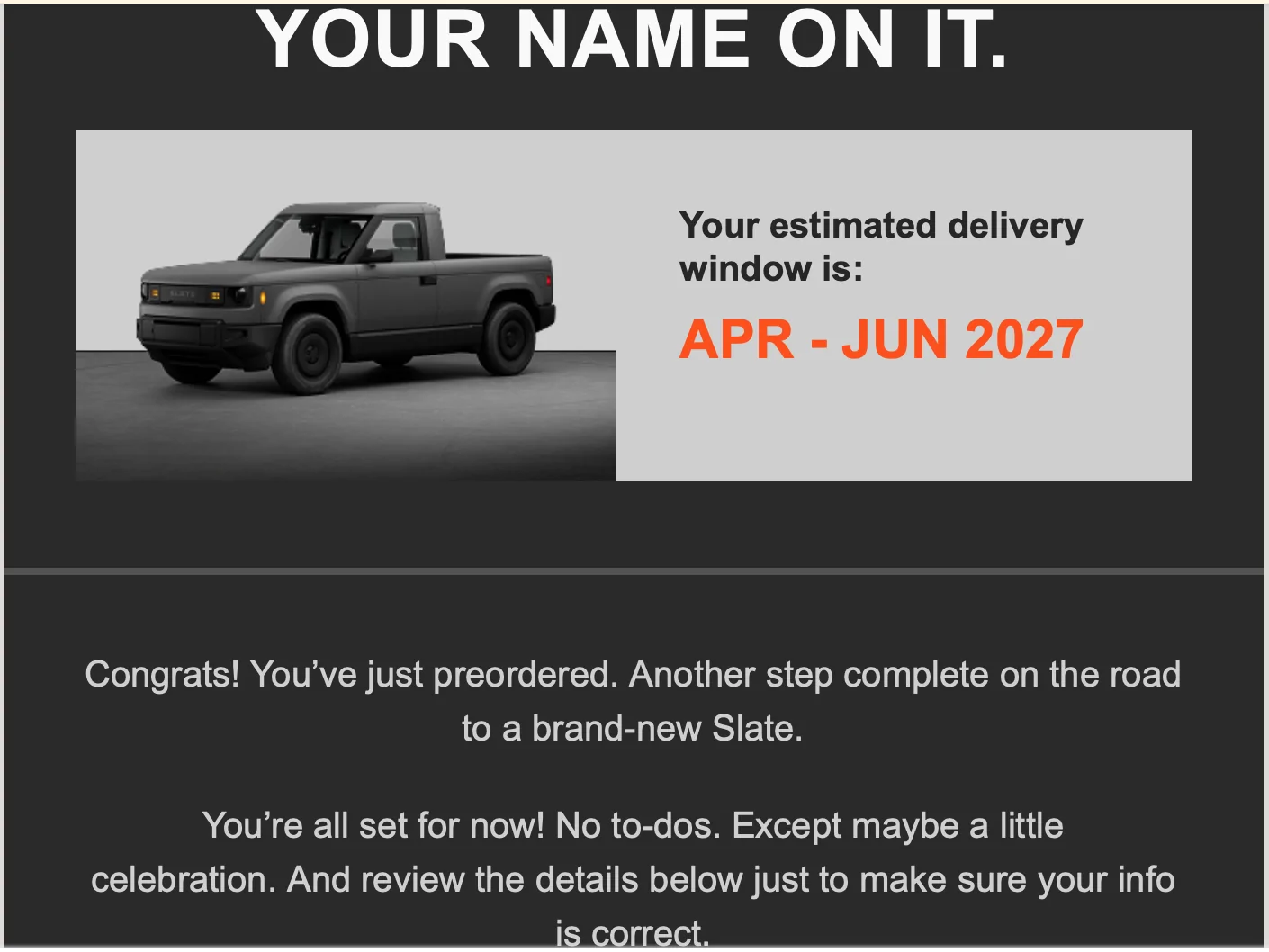 Slate Auto Pickup Truck PREORDERED!! 🙌 Have You? Screen Shot 2026-06-24 at 8.46.10 AM