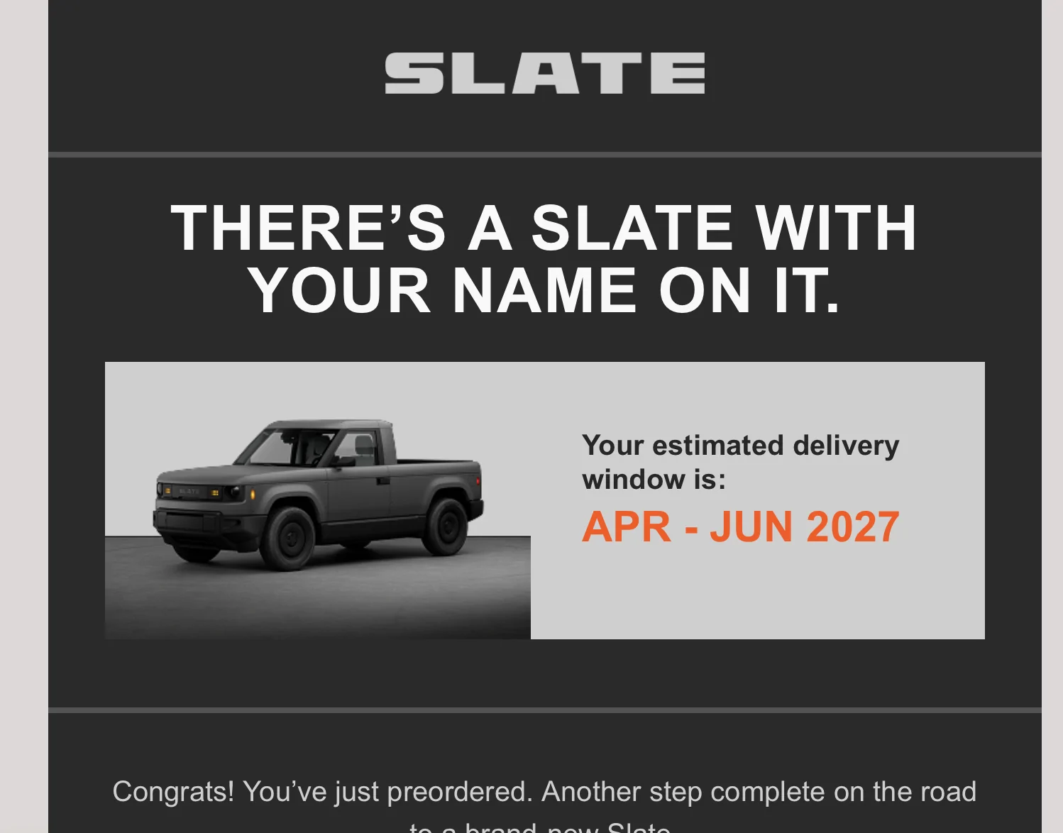Slate Auto Pickup Truck PREORDERED!! 🙌 Have You? Screenshot 2026-06-24 at 8.18.21 AM