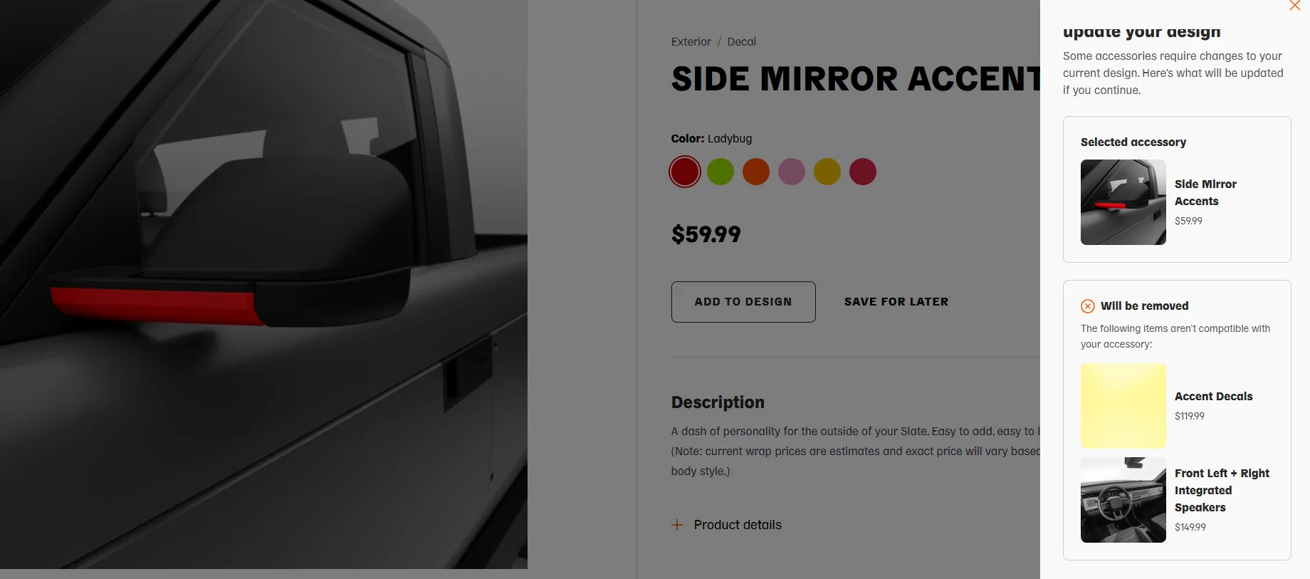 Slate Auto Pickup Truck Bugs in the configurator / builder / maker 1782784810746-qr
