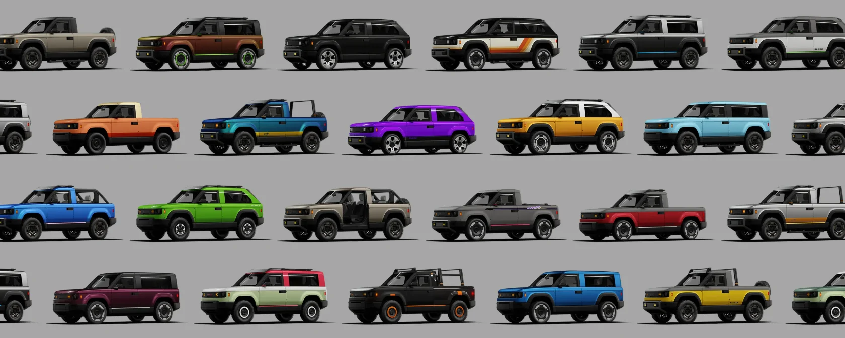 Slate Auto Pickup Truck New Accessory Discovery: Roof Rack Decals Slate_Many_Builds