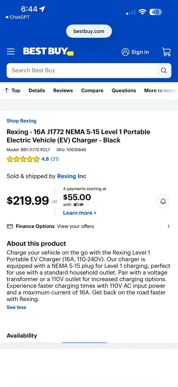 Slate Auto Pickup Truck Maxing Out L1 Charging IMG_3674