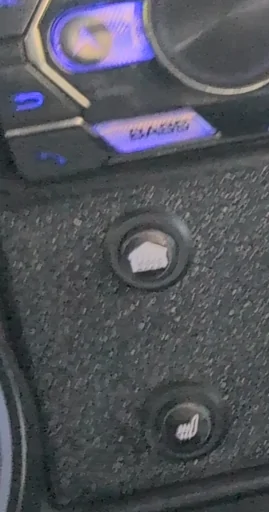 Slate Auto Pickup Truck Driver facing camera in rear view mirror? j