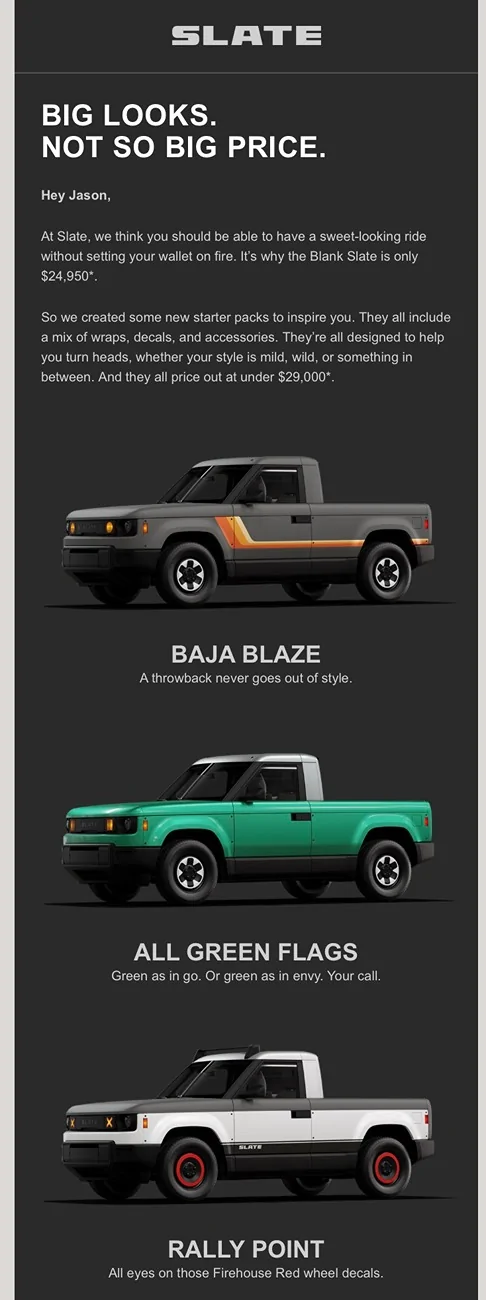 Slate Auto Pickup Truck New Starter Packs from Slate New Starter Packs from Slat