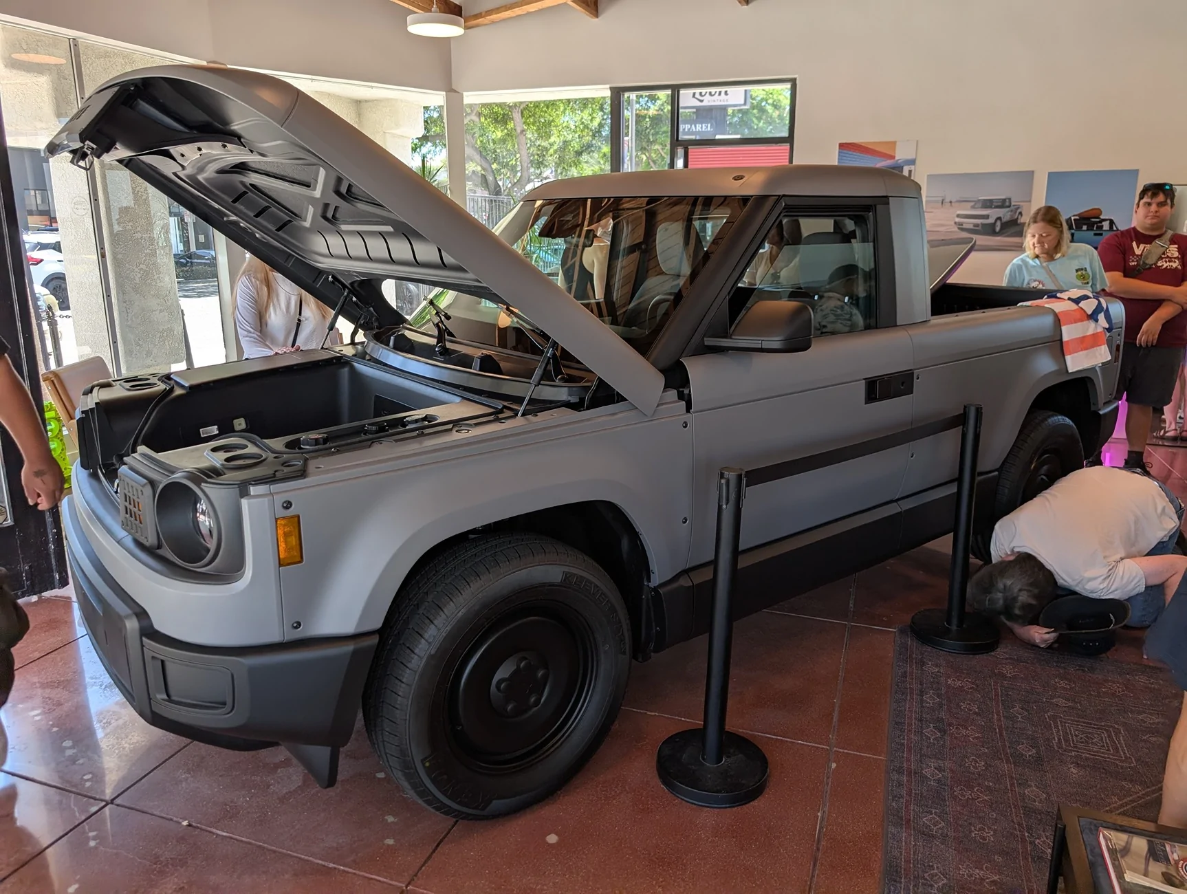 Slate Auto Pickup Truck Frunk Dimensions Measurements, Stereo & Speakers Quality (Sound Video), Impressions & Photos from Slate Huntington Beach Event on August 1 1000010373
