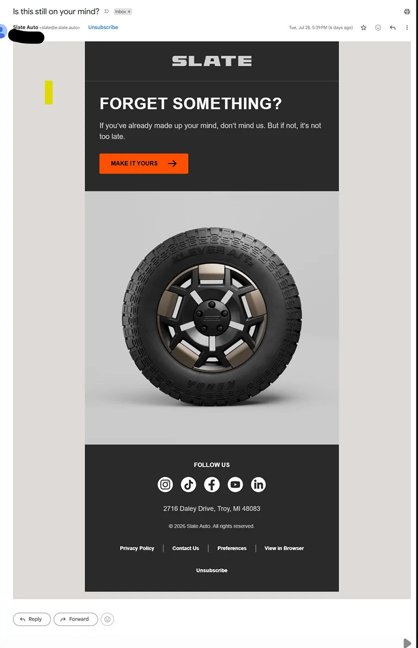 Slate Auto Pickup Truck You can now choose your delivery date window! 🪟 1785786669785-x6