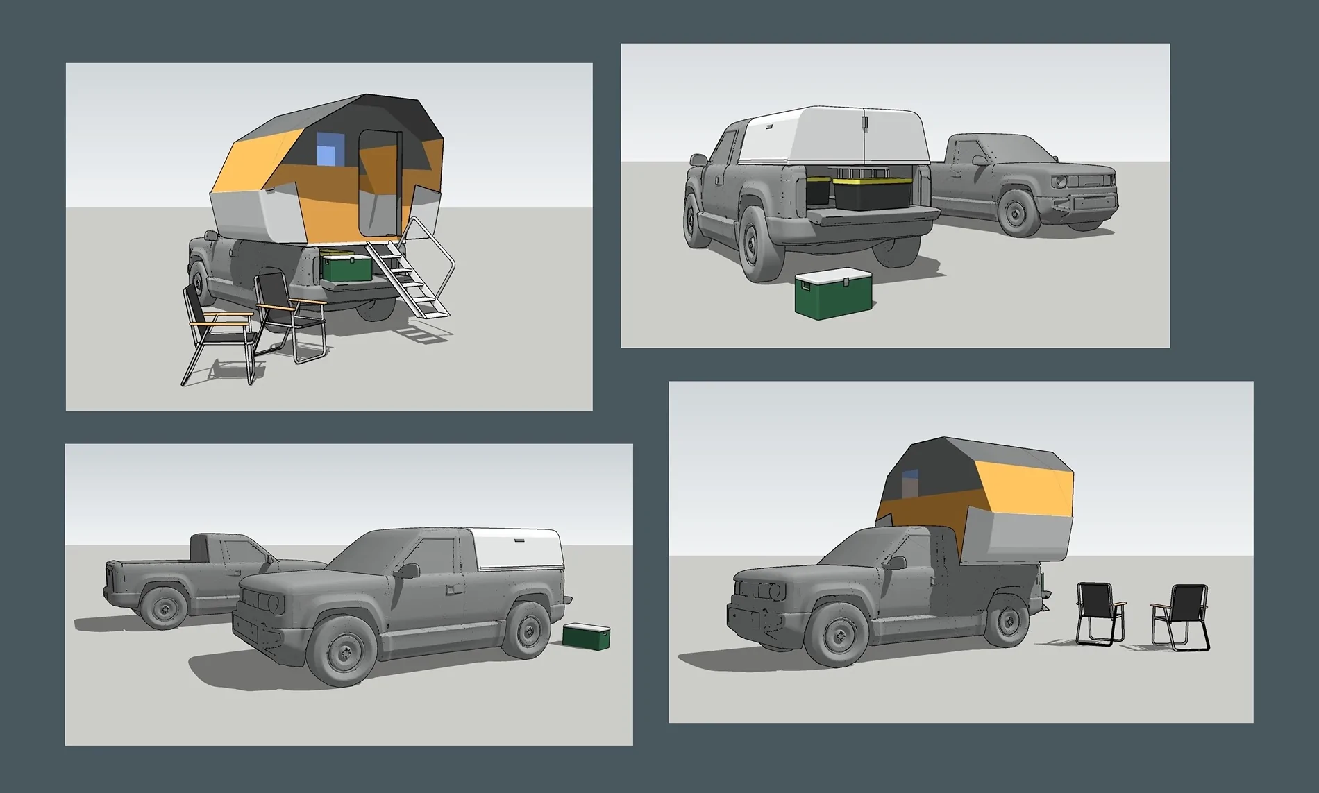 Slate Auto Pickup Truck Camper Shell concept for Slate pickup CamperShell